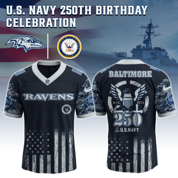 Baltimore Ravens NFL x U.S. NAVY 250TH Birthday Special Edition Jersey