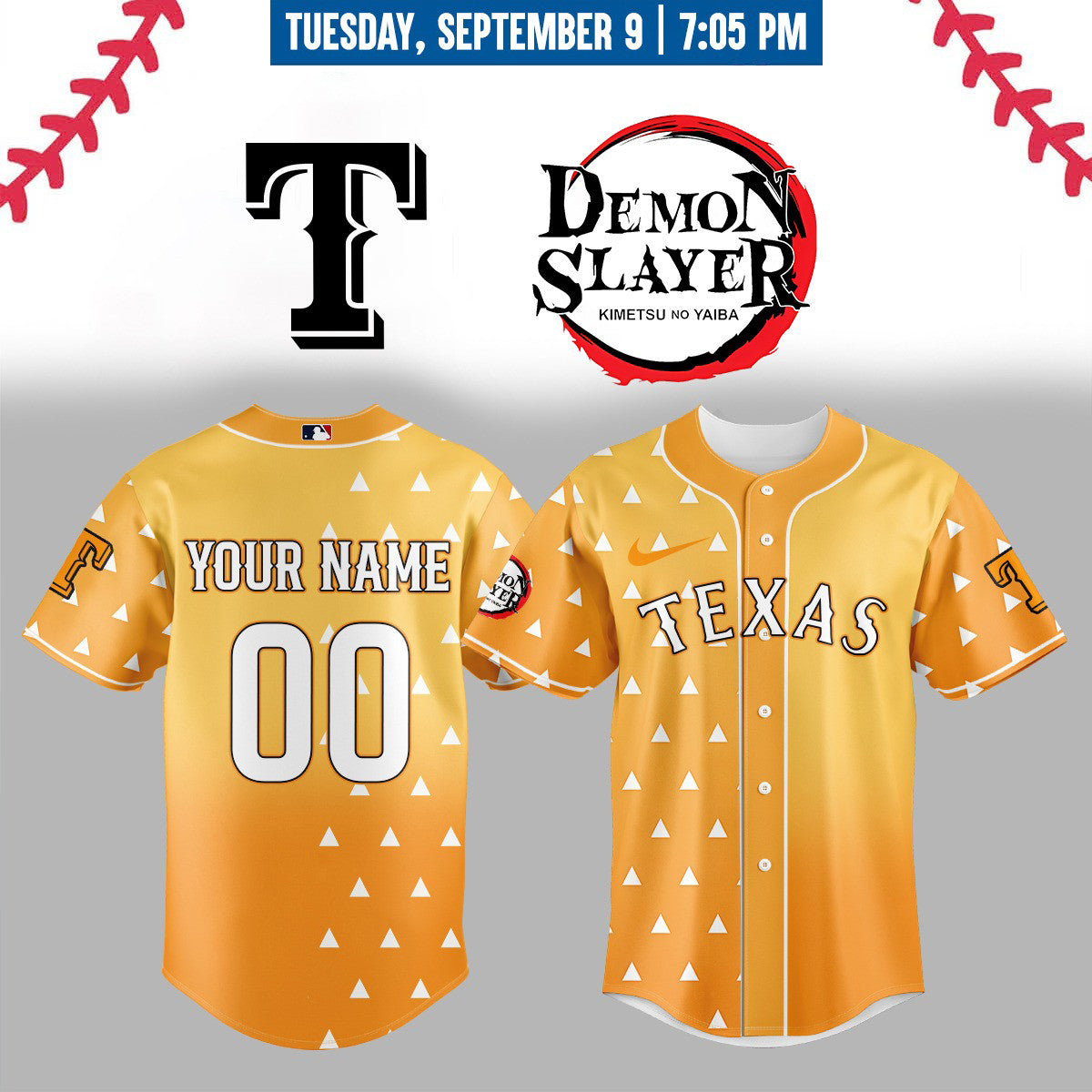 Texas Rangers _ Limited Edition Demon Slayer Jersey 2025 Custom Name & Number