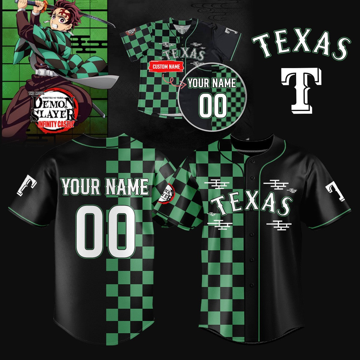 Texas Rangers _ Limited Edition Demon Slayer Jersey 2025 Custom Name & Number