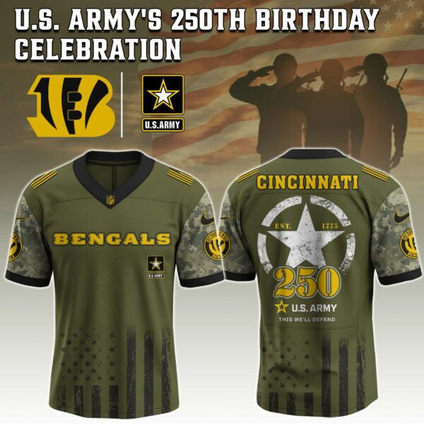 Cincinnati Bengals NFL x U.S. ARMY'S 250TH Birthday Special Edition Jersey