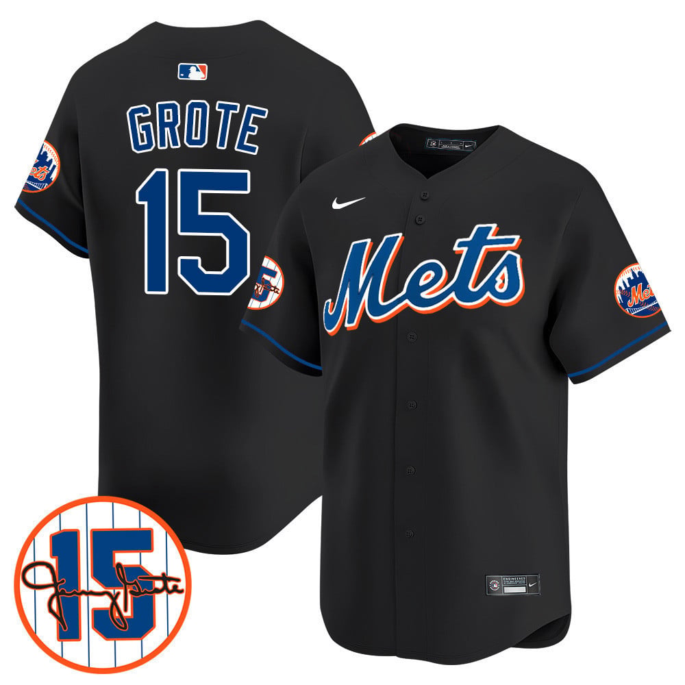 New York Mets Jerry Grote Patch Vapor Premier Limited V1 Jersey � All Stitched