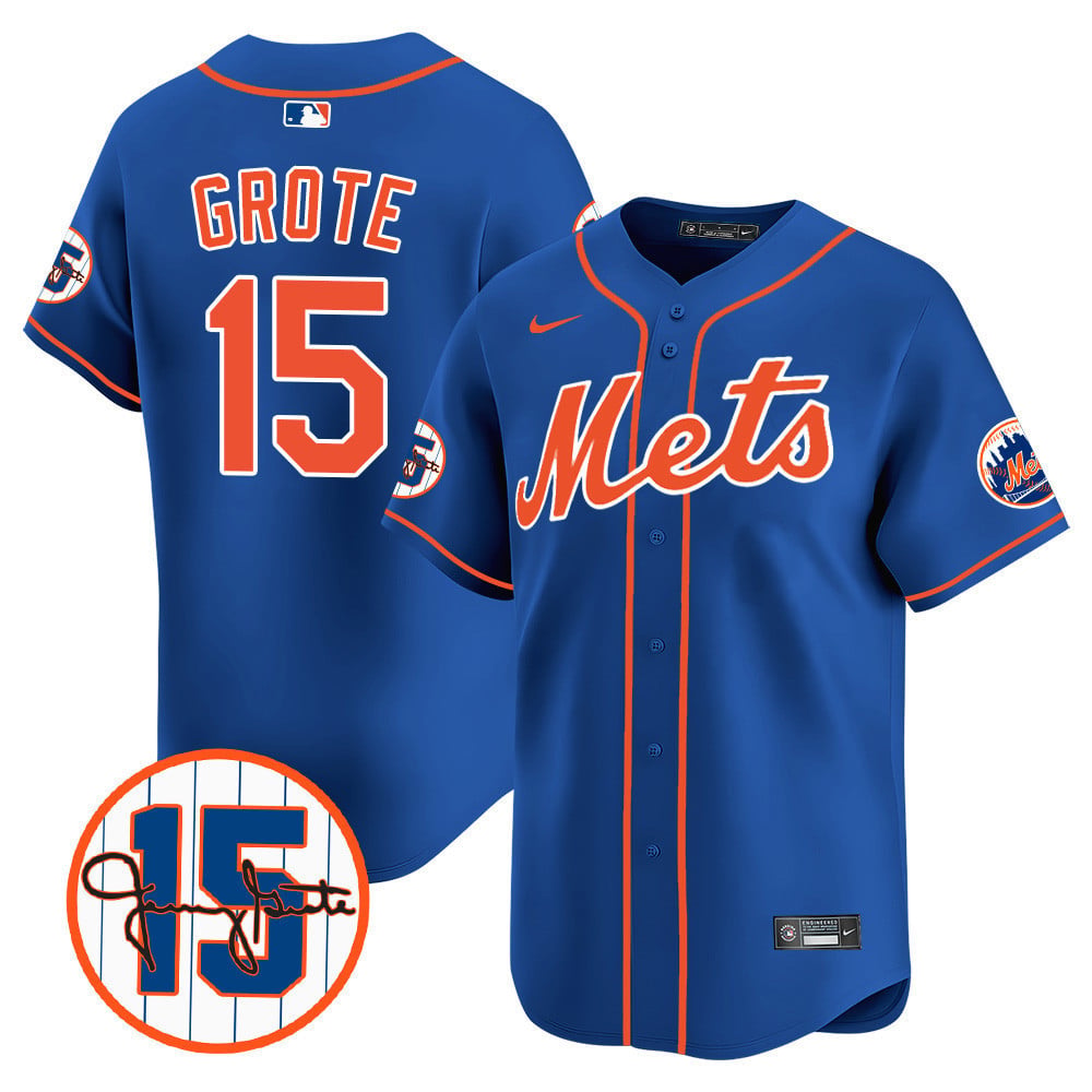 New York Mets Jerry Grote Patch Vapor Premier Limited V1 Jersey � All Stitched