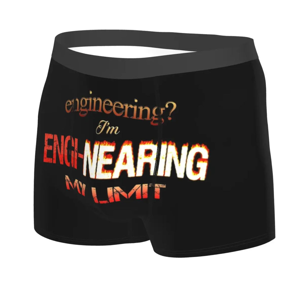 Engineer Pun Boxer Shorts – “I’m Engi-nearing My Limit” Funny Underpants for Men, Comfortable Novelty Gift for Engineers