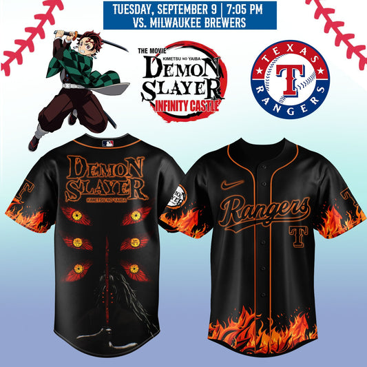Texas Rangers _ Limited Edition Demon Slayer Jersey 2025
