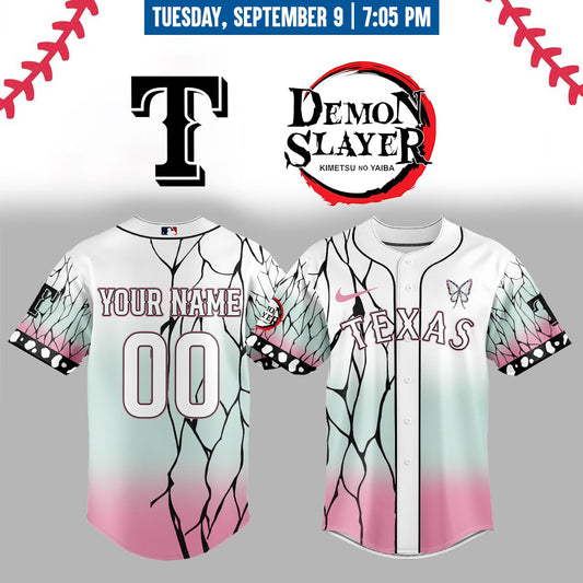 Texas Rangers _ Limited Edition Demon Slayer Jersey 2025 Custom Name & Number