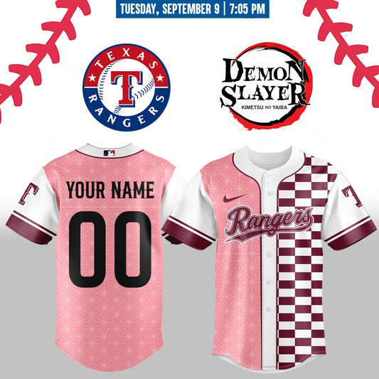 Texas Rangers _ Limited Edition Demon Slayer Jersey 2025 Custom Name & Number