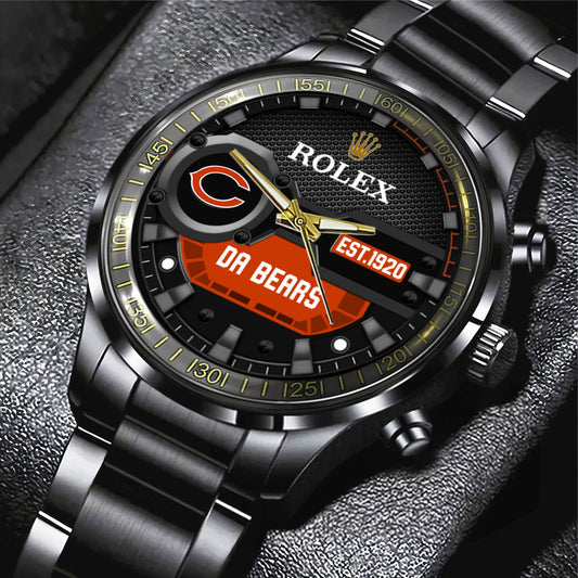 Chicago Bears x Rolex Black Stainless Steel Watch