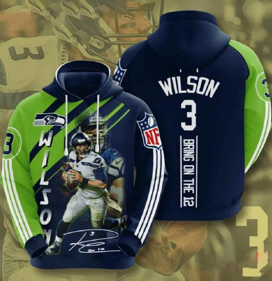 Wilson Nfl Seattle Seahawks 3d Hoodies