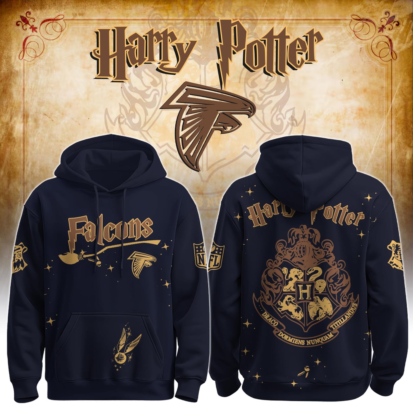 Unisex ATL Falcons x Hogwarts Enchanted Crossover Hoodie