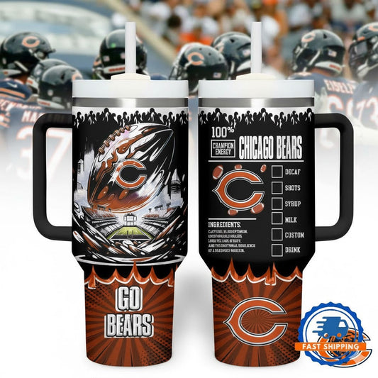 CHI Bears Champion Energy Tumbler Handle Cup 40oz