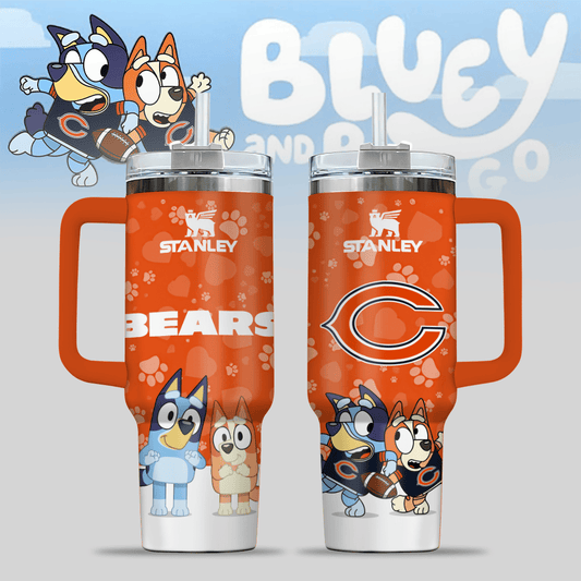 Chicago Bears NFL x Bluey Custom Stanley Cup 40 oz 30 oz Tumbler With Handle