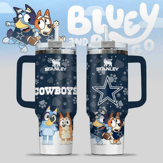 Dallas Cowboys NFL x Bluey Custom Stanley Cup 40 oz 30 oz Tumbler With Handle