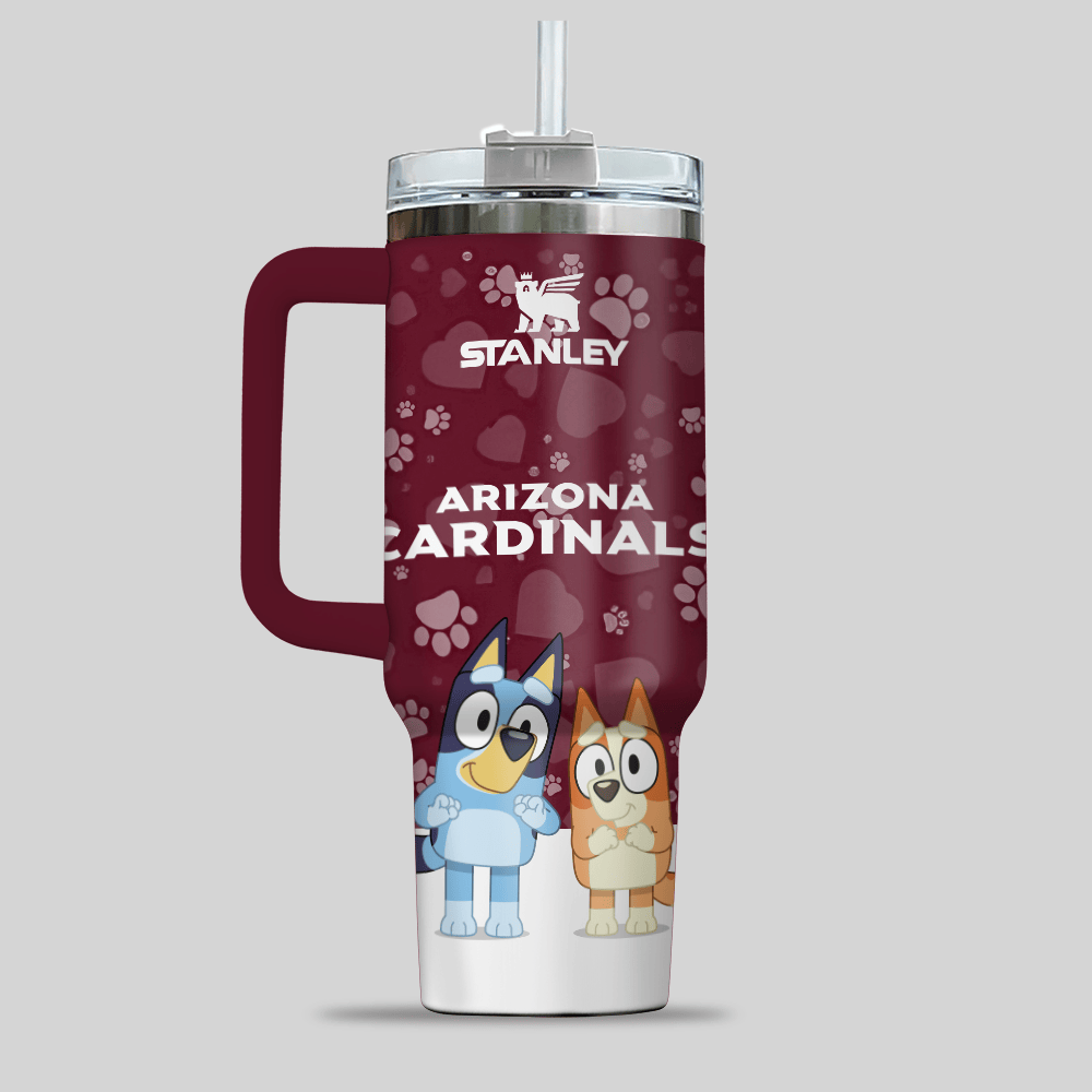 Arizona Cardinals NFL x Bluey Custom Stanley Cup 40 oz 30 oz Tumbler With Handle