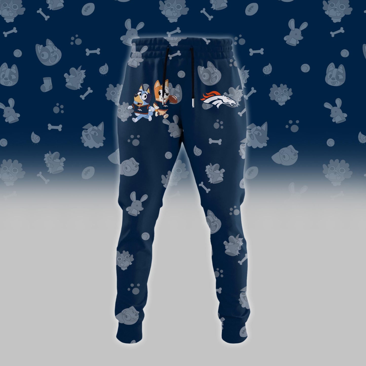 D.Broncos x Bluey Night Limited Blue Hoodie