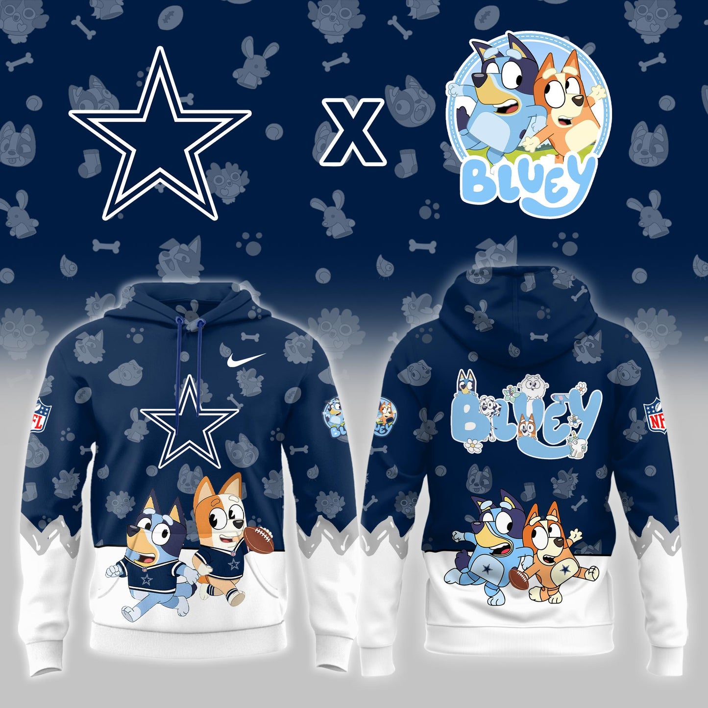 D.Cowboys x Bluey Night Limited Hoodie