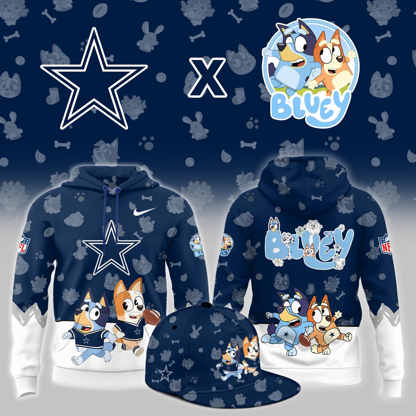 D.Cowboys x Bluey Night Limited Hoodie