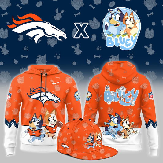 D.Broncos x Bluey Night Limited Orange Hoodie